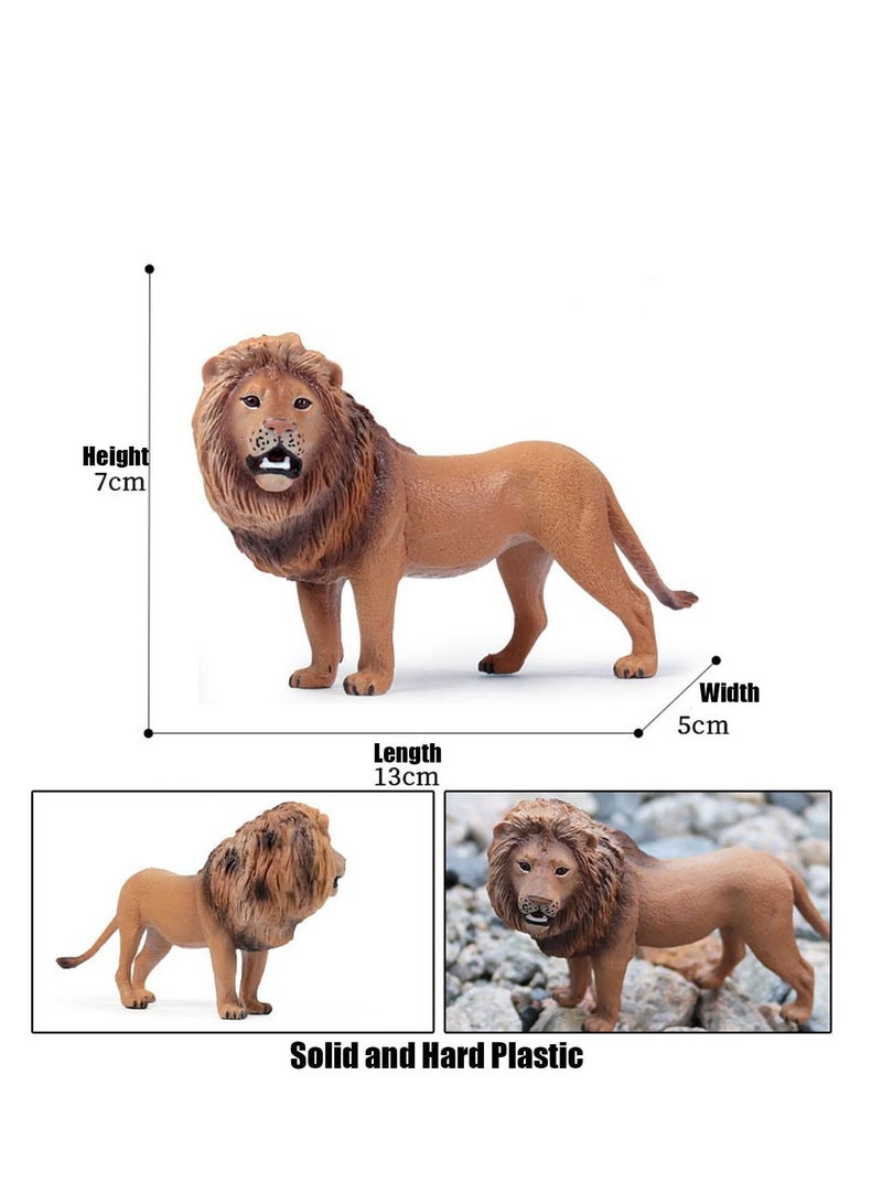 6 Pack Realistic Lion Toy, Realistic Forest Animals Baby Figurines, Plastic Animal Learning Educational Bath Toys, Suitable for Science Project Cake Party Decor - Image 4