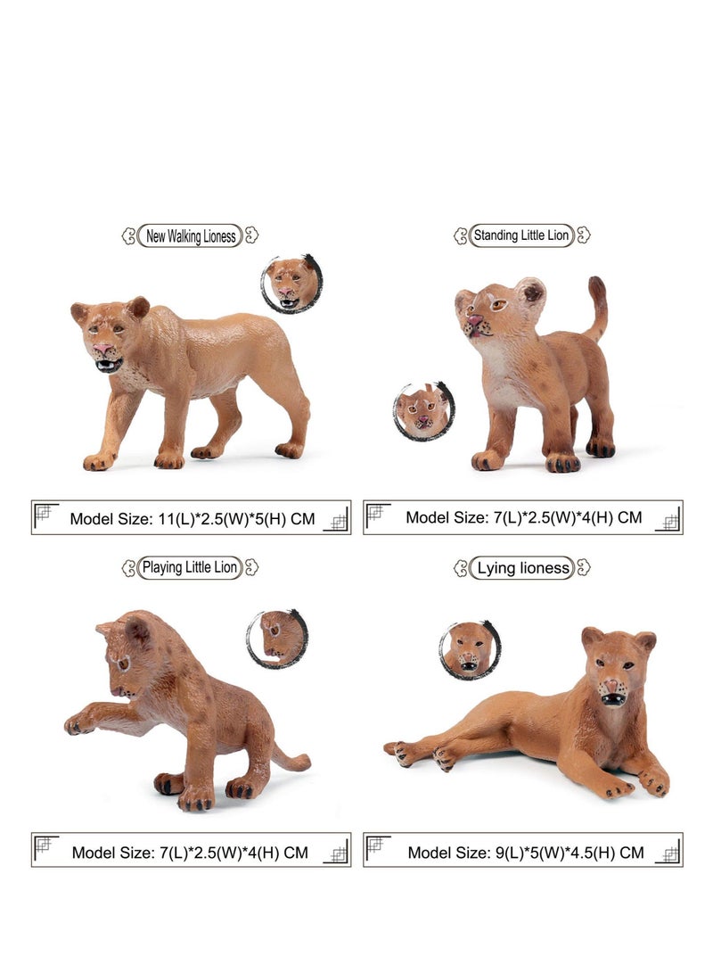 6 Pack Realistic Lion Toy, Realistic Forest Animals Baby Figurines, Plastic Animal Learning Educational Bath Toys, Suitable for Science Project Cake Party Decor - Image 2