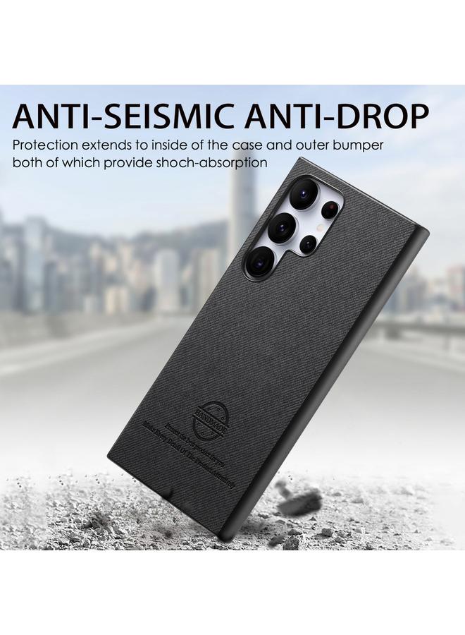 اس-توب جراب لهاتف Samsung Galaxy S22 Ultra 5G مصنوع من الجلد الصناعي المائل مع غطاء خلفي للهاتف - Image 4