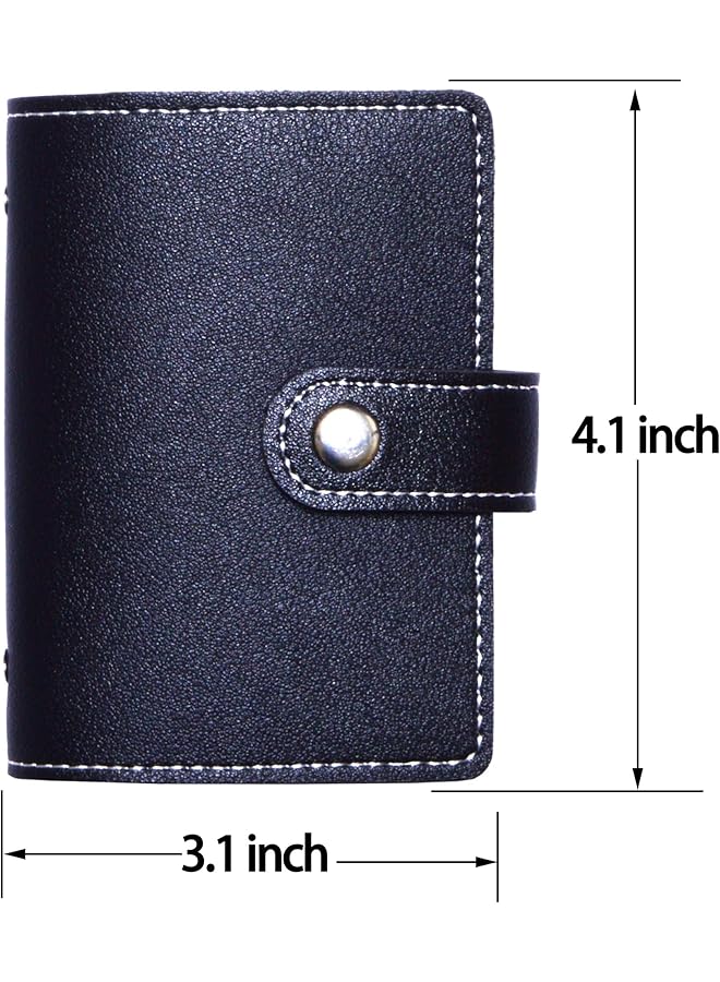 erorex Slim Minimalist Mini Case Holder Organizer Wallet Soft Pu Leather Credit Card Holder With 26 Card Slots For Men And Women'S Black - Image 2