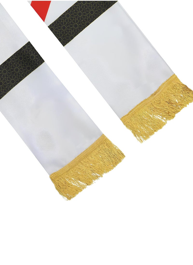 Generic Premium UAE Flag Heavy Satin Scarf with Silver Tassel - Luxurious National Day Special Scarf  - Image 4