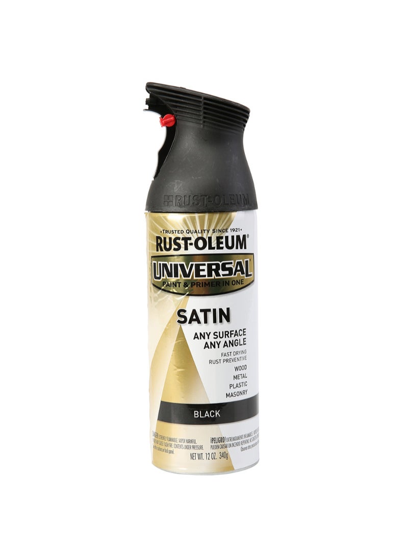 RUST-OLEUM Rustoleum Universal Satin Spray Paint (340 g, Black) 
