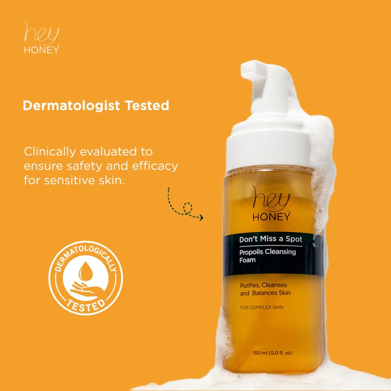 Hey Honey Skincare Propolis Facial Cleanser Foam Formula that Replenishes Skin Barrier | Gentle Face Wash for Oily, Acne-Prone & Sensitive Skin | Natural Ingredients, Non-Comedogenic | 5 oz - Image 5