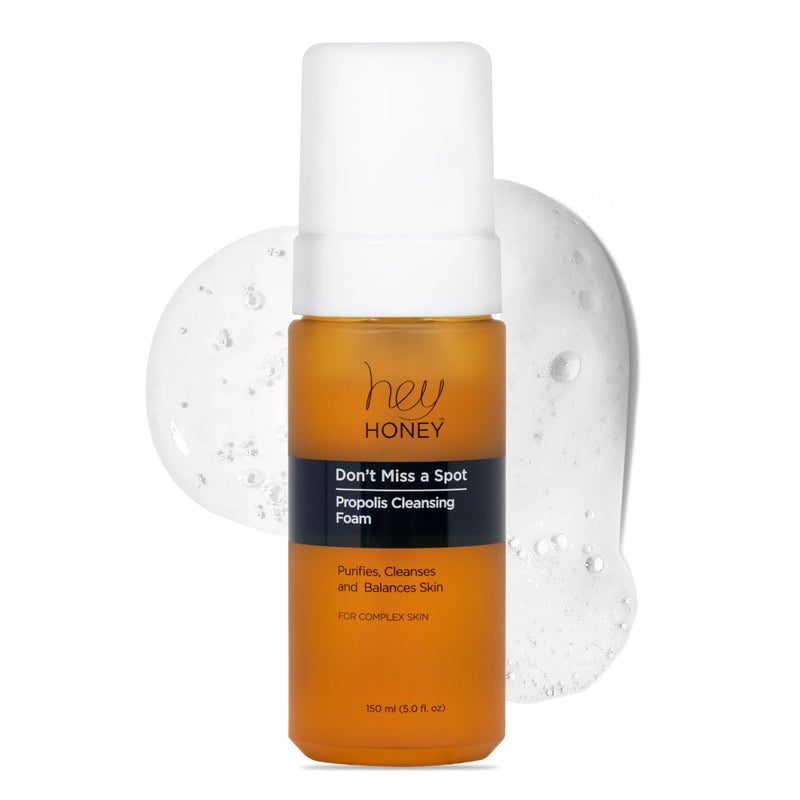 Hey Honey Skincare Propolis Facial Cleanser Foam Formula that Replenishes Skin Barrier | Gentle Face Wash for Oily, Acne-Prone & Sensitive Skin | Natural Ingredients, Non-Comedogenic | 5 oz - Image 1