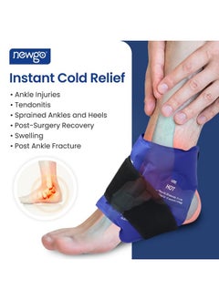 NEWGO NEWGO Ankle Ice Pack Wrap for Swelling, Ice Pack for Ankle Injuires Reusable Ankle Cold Pack Wrap Hot Cold Therapy Ankle Ice Wrap for Sprained Ankles, Achilles Tendonitis Ankle - Blue  - Image 2