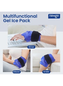 NEWGO NEWGO Ankle Ice Pack Wrap for Swelling, Ice Pack for Ankle Injuires Reusable Ankle Cold Pack Wrap Hot Cold Therapy Ankle Ice Wrap for Sprained Ankles, Achilles Tendonitis Ankle - Blue  - Image 4