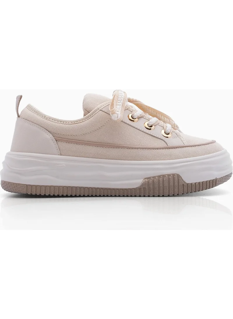 مارجين Margin Women's Sneaker Sports Shoes Linen Fabric Lace Up Hesna
