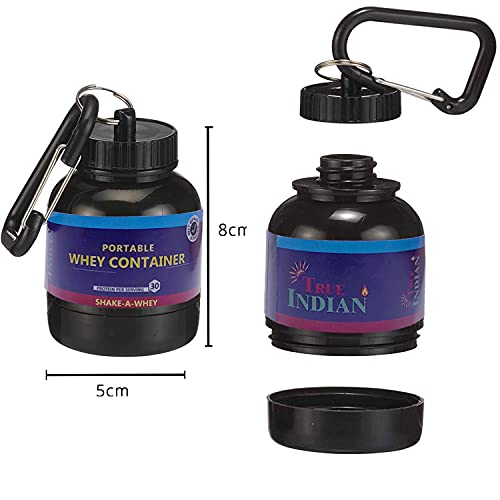 True Indian Amazing Whey loader Protein Carry Funnel Portable Protein Whey or Supplement Powder Combo Pack of 2 Carrying Whey Funnel and Container Box with Key-Chain (PURPLE) - Image 2