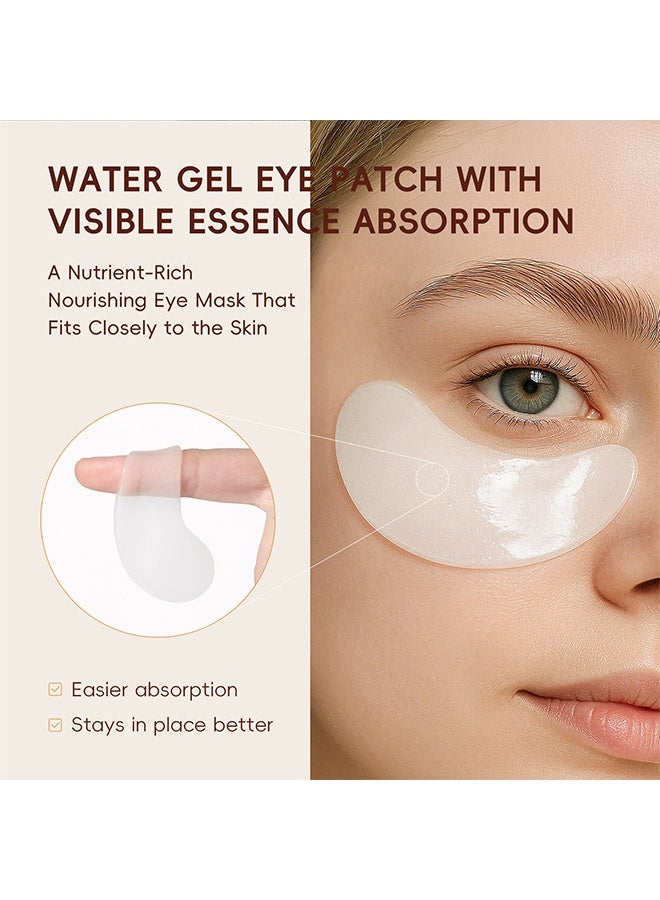 لايكو قناع للعين بالأرز، 94.4% مركب أرز مخمر ثلاثي لصقات تحت العين للجفاف والهالات السوداء، مرطب، محفز للتماسك، مغذي بعمق، منشط، يرطب، يقلل التجاعيد والخطوط الدقيقة تحت العين، 5 قطع - Image 5