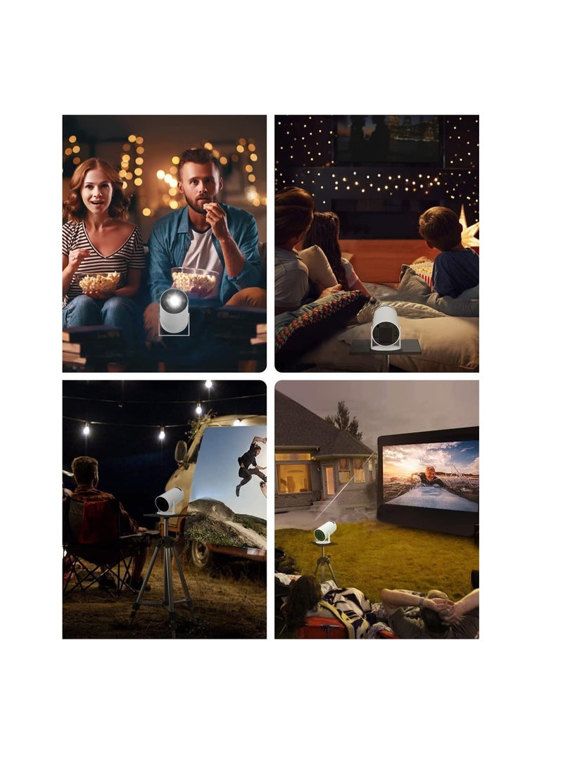 جهاز عرض ذكي محمول HY300 – بنظام أندرويد 11، سطوع 220 لومن ANSI، يدعم 4K/1080P، واي فاي 5G، بلوتوث 5.0، ودوران 180 درجة – سينما منزلية محمولة