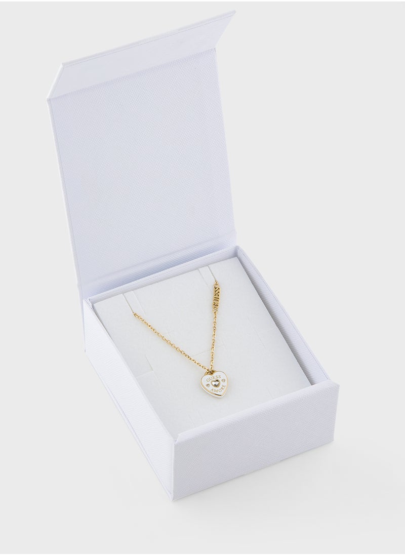 GUESS Jubn05052Jwygwht/U 16-18 Inch Heart Charm Necklace  - Image 4