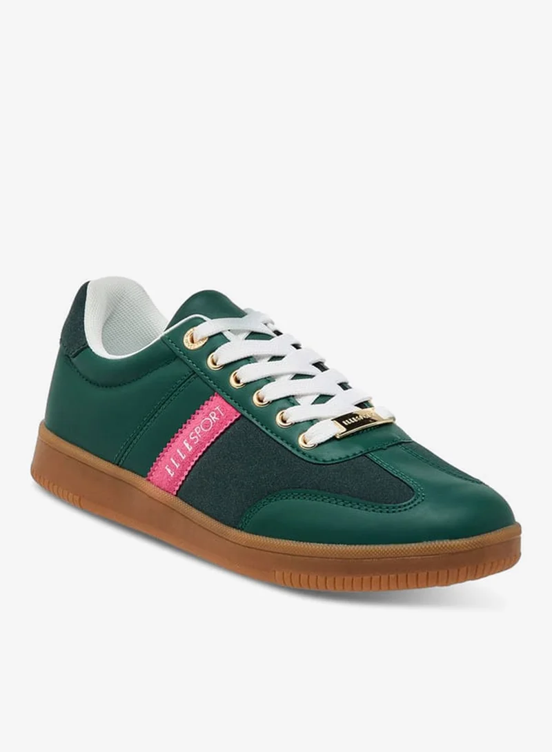 ايل حذاء رياضي نسائي بتفاصيل شعار وإغلاق برباط