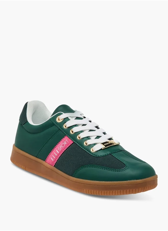 ELLE Women's Logo Detail Sneakers with Lace-Up Closure