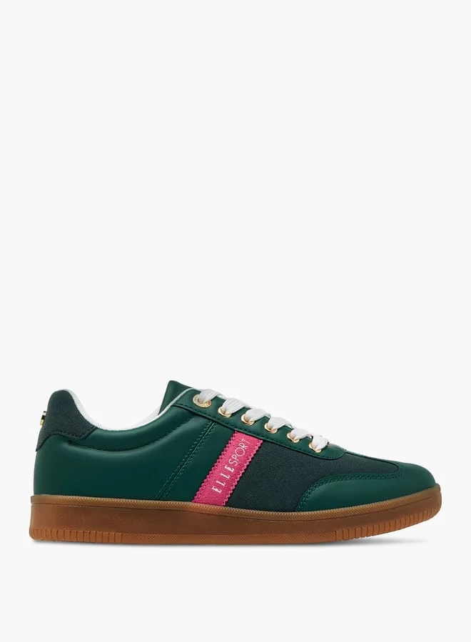 ايل Women's Logo Detail Sneakers with Lace-Up Closure