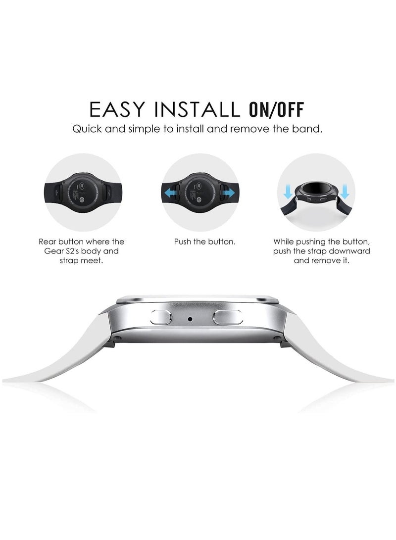 White Silicone Watch Band Strap for Samsung Galaxy Gear S2 SM-R720 - Image 5