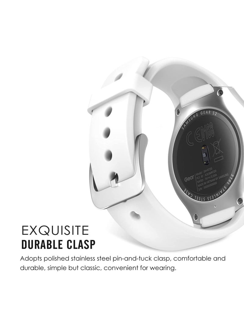 White Silicone Watch Band Strap for Samsung Galaxy Gear S2 SM-R720 - Image 3