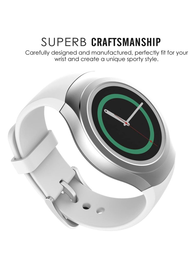 White Silicone Watch Band Strap for Samsung Galaxy Gear S2 SM-R720 - Image 2