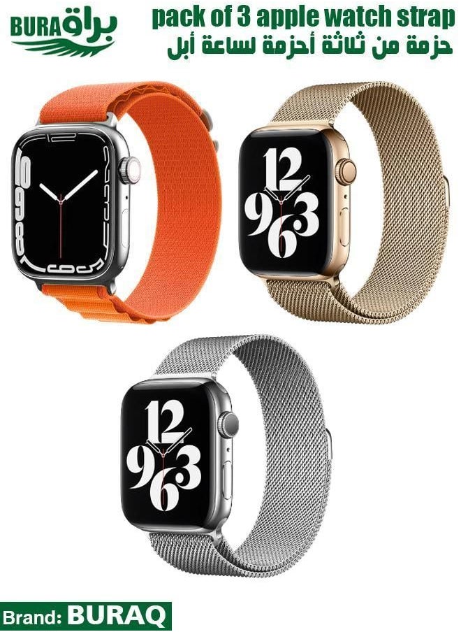 BURAQ - Apple Watch Band Strap For Apple Watch Ultra 2/Ultra 49mm, Series 10 46mm, 9/8/7 45mm, SE2/SE/6/5/4 44mm, 3/2/1 42mm - Image 1