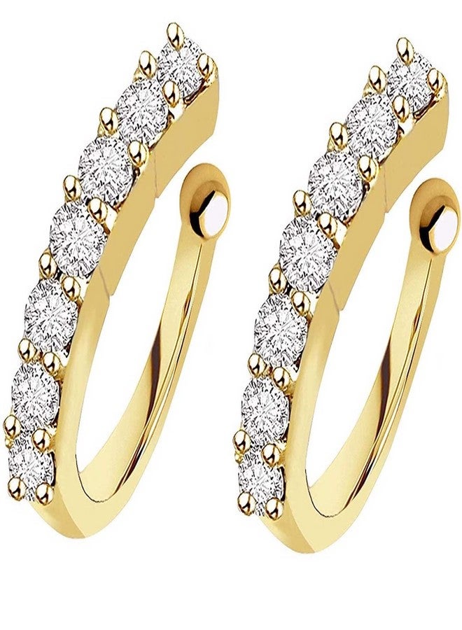 Paridhi Clip on Nosepin Without Piercing Pressing Type Nose rings Stud for Women - Combo 2pcs Gold plated - Image 1