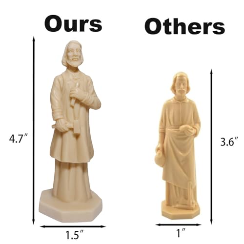 Flazmyxent St Joseph Statue for Selling House Resin Figurine Protecting Home with Instruction Prayer Complete Set Solid, Beige 4.7" H - Image 3