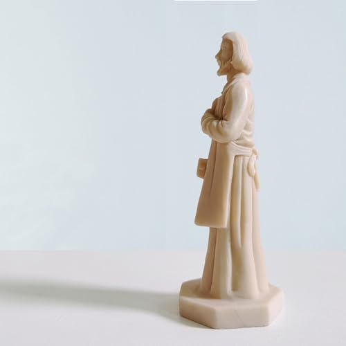 Flazmyxent St Joseph Statue for Selling House Resin Figurine Protecting Home with Instruction Prayer Complete Set Solid, Beige 4.7" H - Image 5