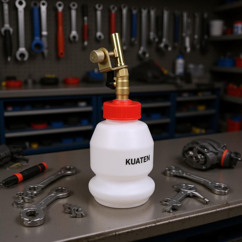 1L Master Cylinder Brake Fluid Refilling Bottle, Complete Brake Bleeder Dispensing Tool Kit with Large Capacity, for Automotive Motorcycle ABS Flush Bleeding - Image 5