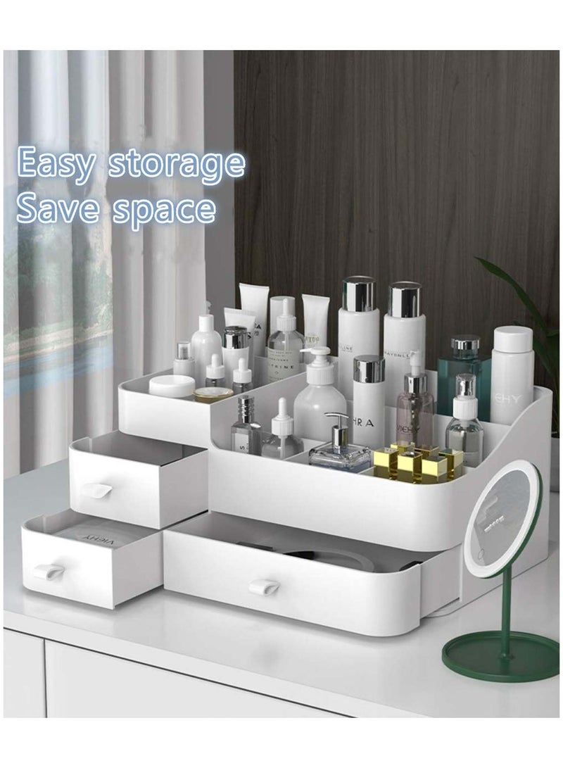 SYOSI Makeup Organizer for Vanity Large Capacity Desk Organizer with Drawers for Cosmetics Lipsticks Jewelry Nail Care Skincare Ideal for Bedroom and Bathroom Countertops  Large White - Image 4