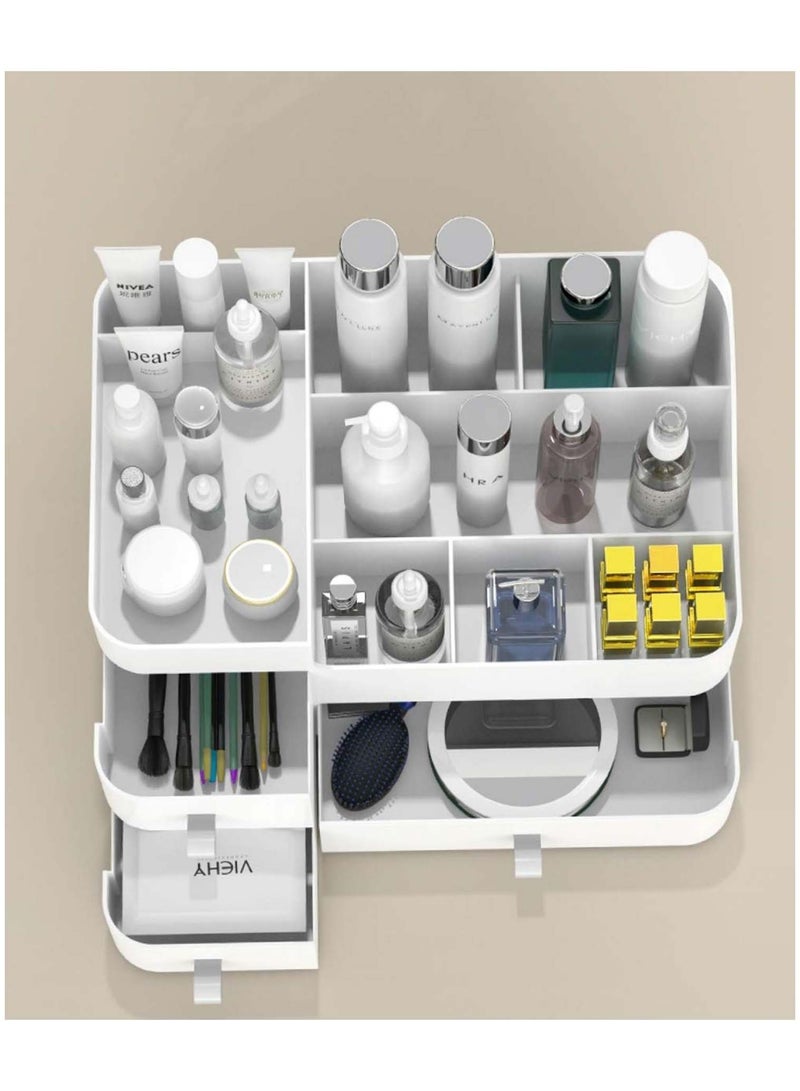 SYOSI Makeup Organizer for Vanity Large Capacity Desk Organizer with Drawers for Cosmetics Lipsticks Jewelry Nail Care Skincare Ideal for Bedroom and Bathroom Countertops  Large White - Image 5