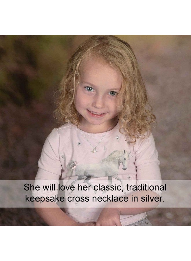 AnalysisyLove Sterling Silver Cross Necklace for Girls - First Communion, Baptism, Confirmation Gifts for Teenage Girl, Little Girls Jewelry with Pearl, Easter Gifts for Godchild  - Image 4