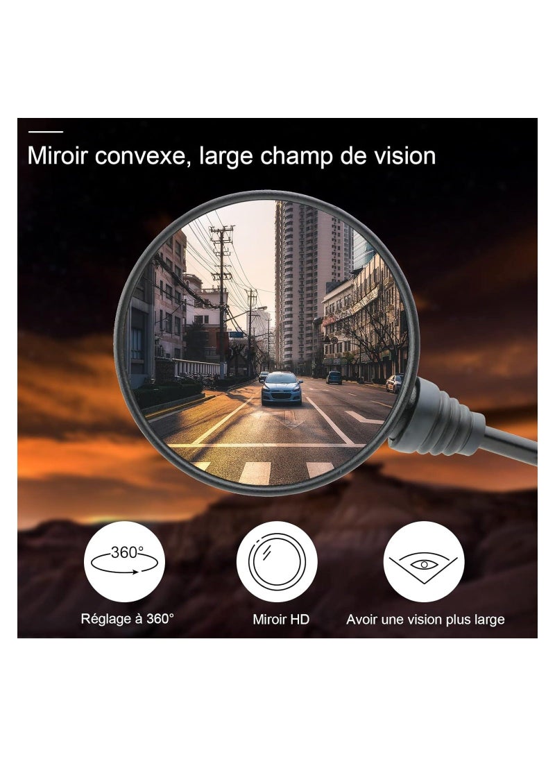 Motorcycle Mirror, Universal Motorcycle Mirror with 7/8 Inch 22 mm Handlebar Clamp, Universal Foldable Round Rear View Mirror for Motorcycles, Street Bikes, Scooters and Sports Motorcycles - Image 3