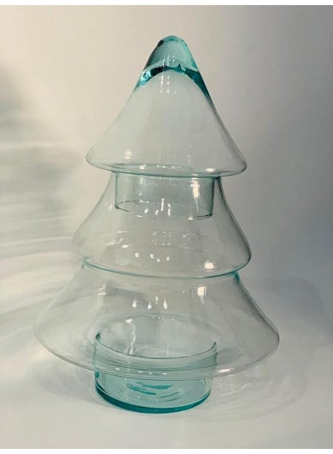 فازه تقديم وديكور زجاجي بتصميم شجرة الكريسماس - Image 1