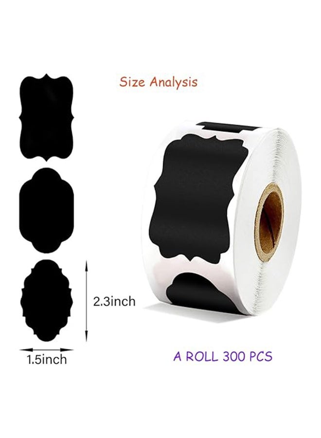 واي جيه 300 ملصقات السبورة وملصقات تخزين علامة بيضاء قابلة للمسح باللون الأسود - Image 2