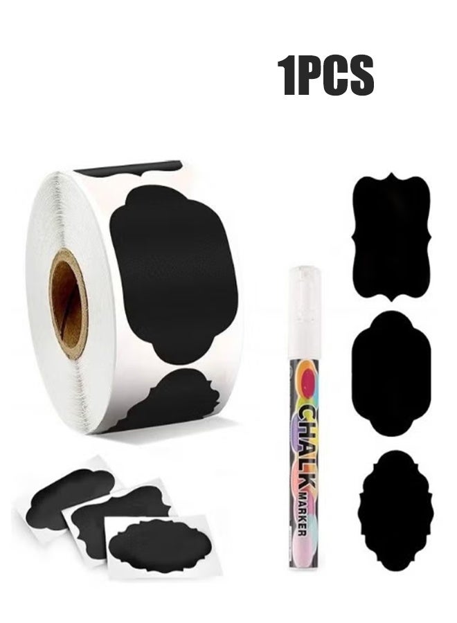 واي جيه 300 ملصقات السبورة وملصقات تخزين علامة بيضاء قابلة للمسح باللون الأسود - Image 1