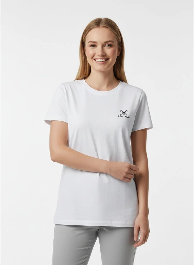 Polo Play Ladies Graphic T-shirt -WHITE