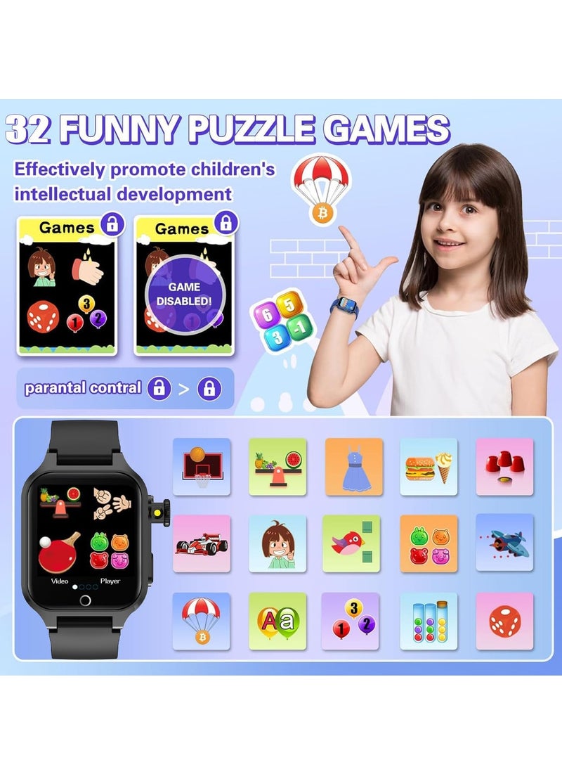 Children's Smart Watch 32 Games, Watch Child Boy Girl HD Camera Music Video Pedometer AudioBook Alarm Clock Smart Watch Children Birthday Gifts for Girls and Boys 3-12 Ys - Image 4