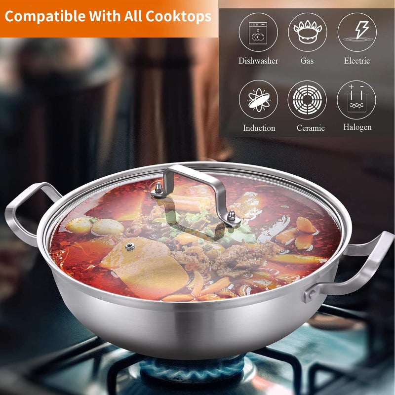 Delarlo Tri-Ply Stainless Steel 11 inch Everyday Pan with Lid, Kitchen Everything Pan, Chef's Pans, Induction Deep Saute Pan, High Side Cooking Pot 3.5QT, Oven Safe Stock Pot, Up to 600℉ - Image 5