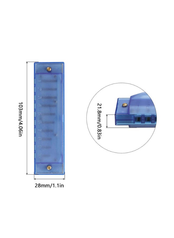 10 Holes Translucent Diatonic Harmonica Mouth Organ with PVC Box for Educational Musical Instruments Beginners Adults Professionals - Image 2