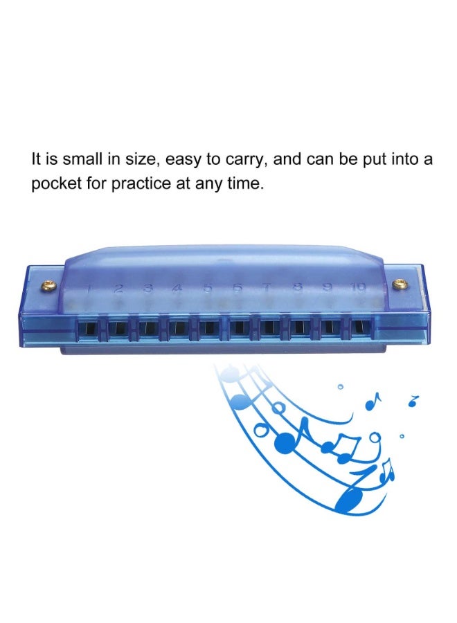 10 Holes Translucent Diatonic Harmonica Mouth Organ with PVC Box for Educational Musical Instruments Beginners Adults Professionals - Image 5