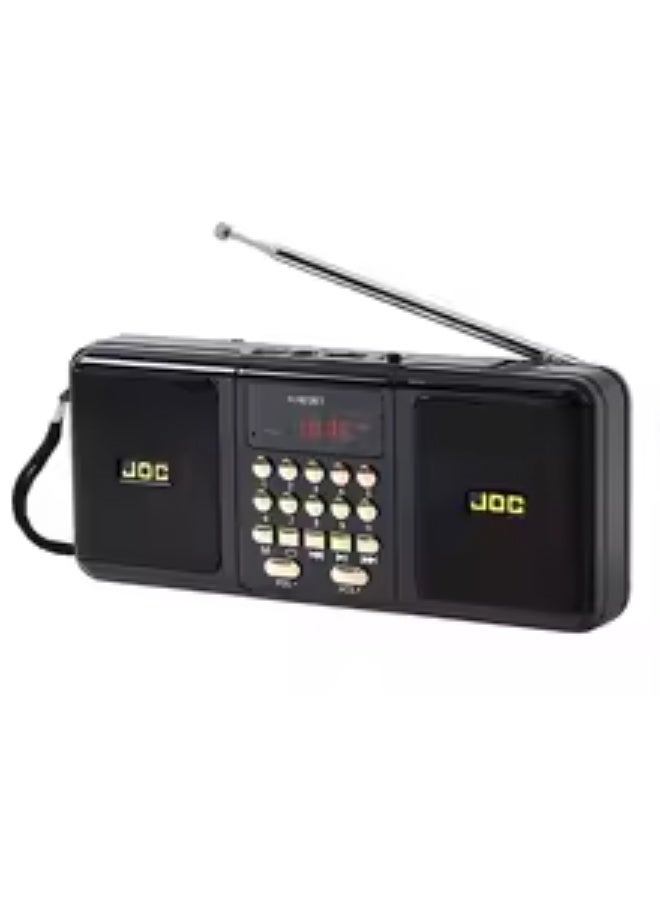 مكبر صوت لاسلكي محمول بستيريو وراديو FM، يدعم تشغيل ملفات USB وبطاقة TF، مكبر صوت قابل لإعادة الشحن ومتوافق مع البلوتوث، مزود بمستقبل ستيريو FM
