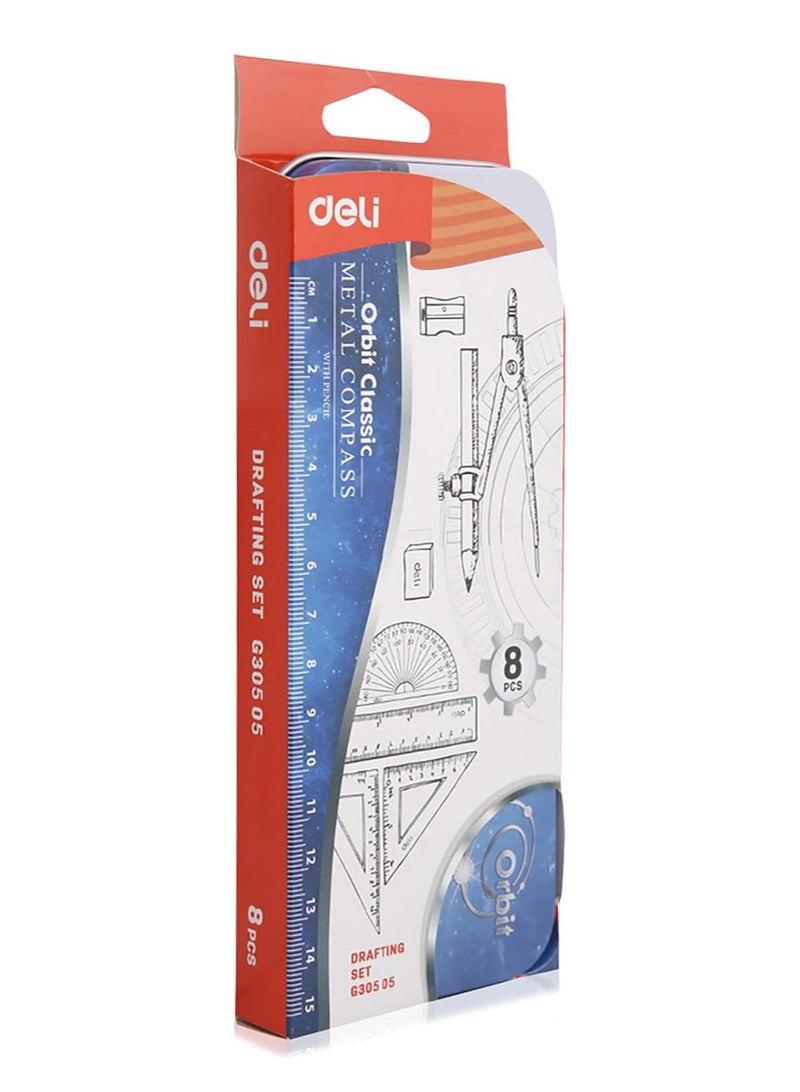 Deli EG30505 Deli Compass Drafting 8 Piece Set - Image 1