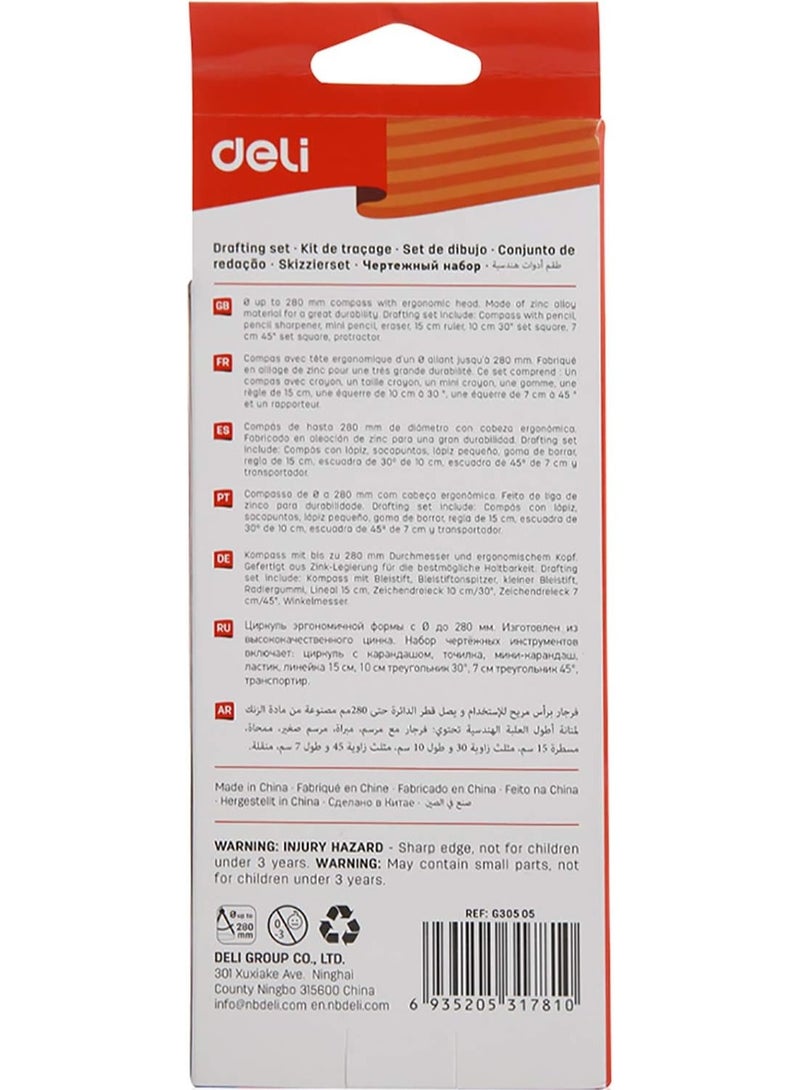 Deli EG30505 Deli Compass Drafting 8 Piece Set - Image 3