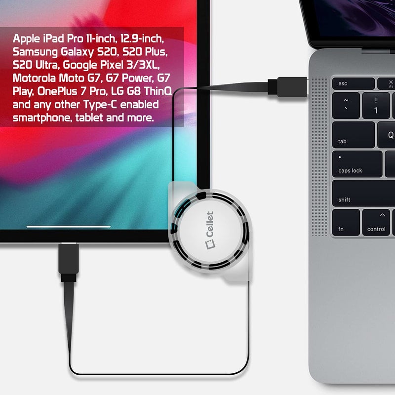 cellet Retractable USB-C Cable, Type-C 3 Feet Charging Cable Compatible to iPhone 15 Pro Max, iPad Pro Air Mini, Samsung Galaxy Smartphones, Google Pixel LG Moto(2Pack) - Image 5