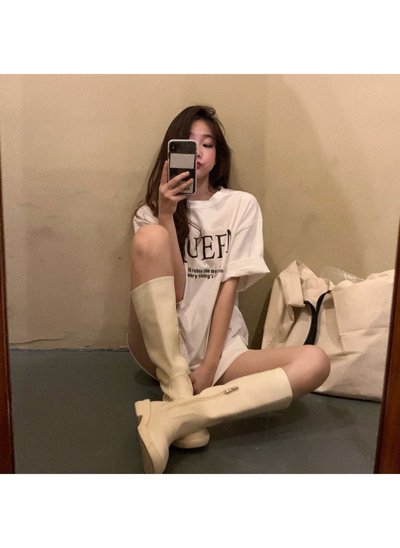 Generic - Smiley Face Printed Loose Fit Short Sleeve T-Shirt Womens Spring Summer New Casual Base Layer Round Neck Top Decorated With Flo Smiley black - Image 1