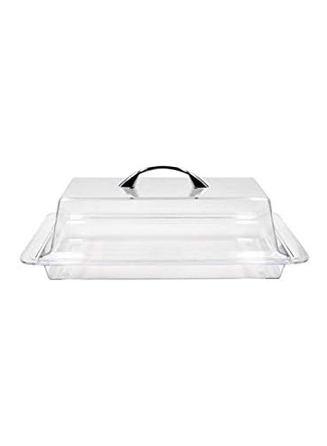 Acrylic Cake Server With Lid Clear/Silver 40CM - Image 2