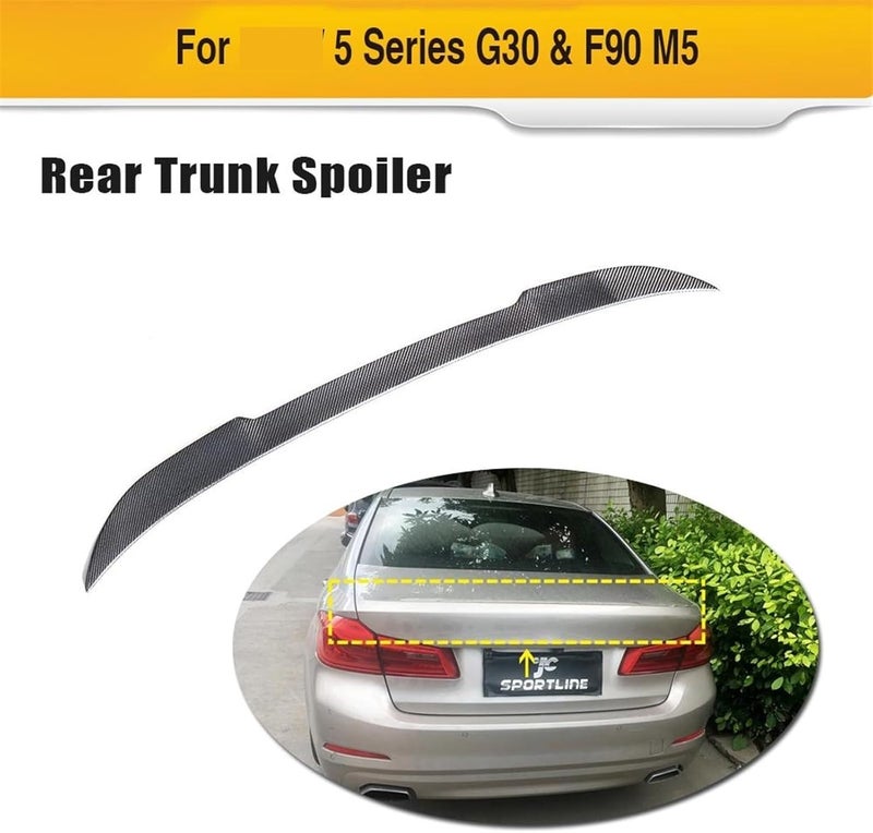 DEMULAX Carbon Fiber Rear Wing Spoiler for BMW 5 Series - Image 4