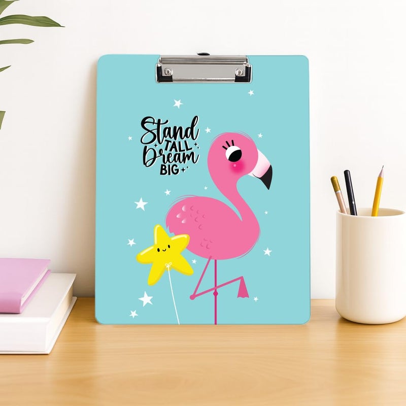 Articious لوحة رسم وكتابة واختبار مع مشبك (الحجم - 24x36 سم) متينة وخفيفة الوزن للمكتب والمدرسة والجامعة - فلامنجو - Image 1