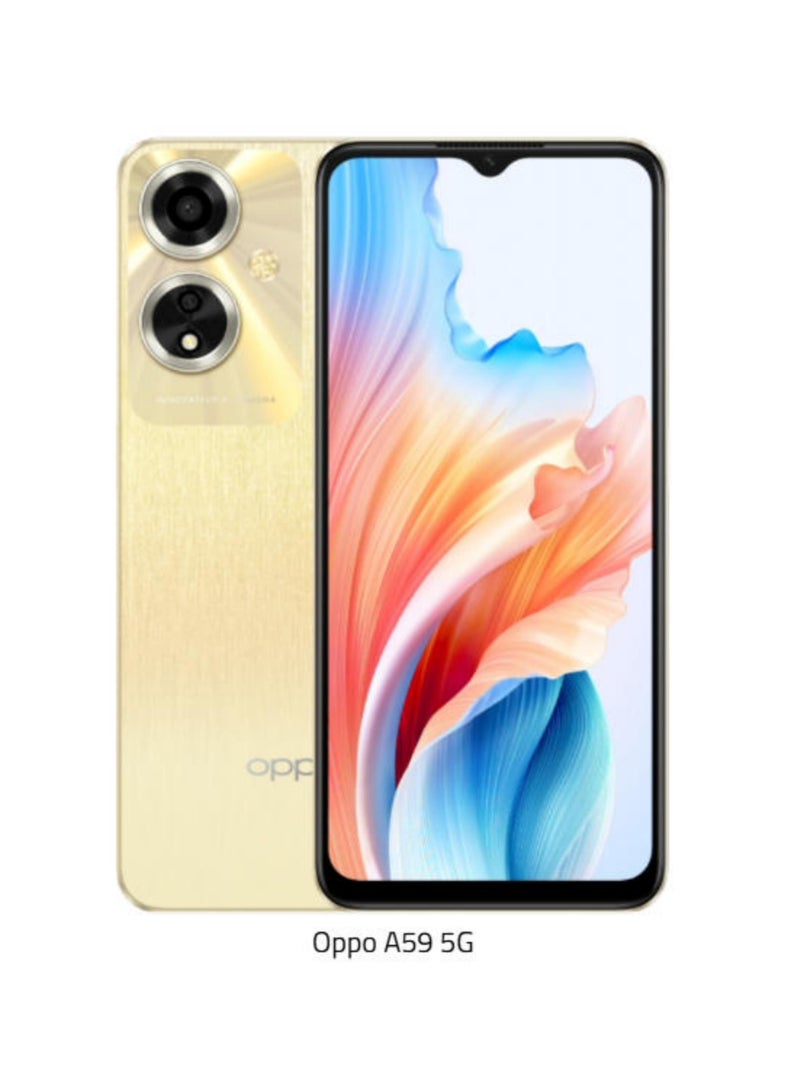 OPPO A59 5G Dual SIM 8GB RAM 128GB ROM Silk Gold - International Version - Image 1