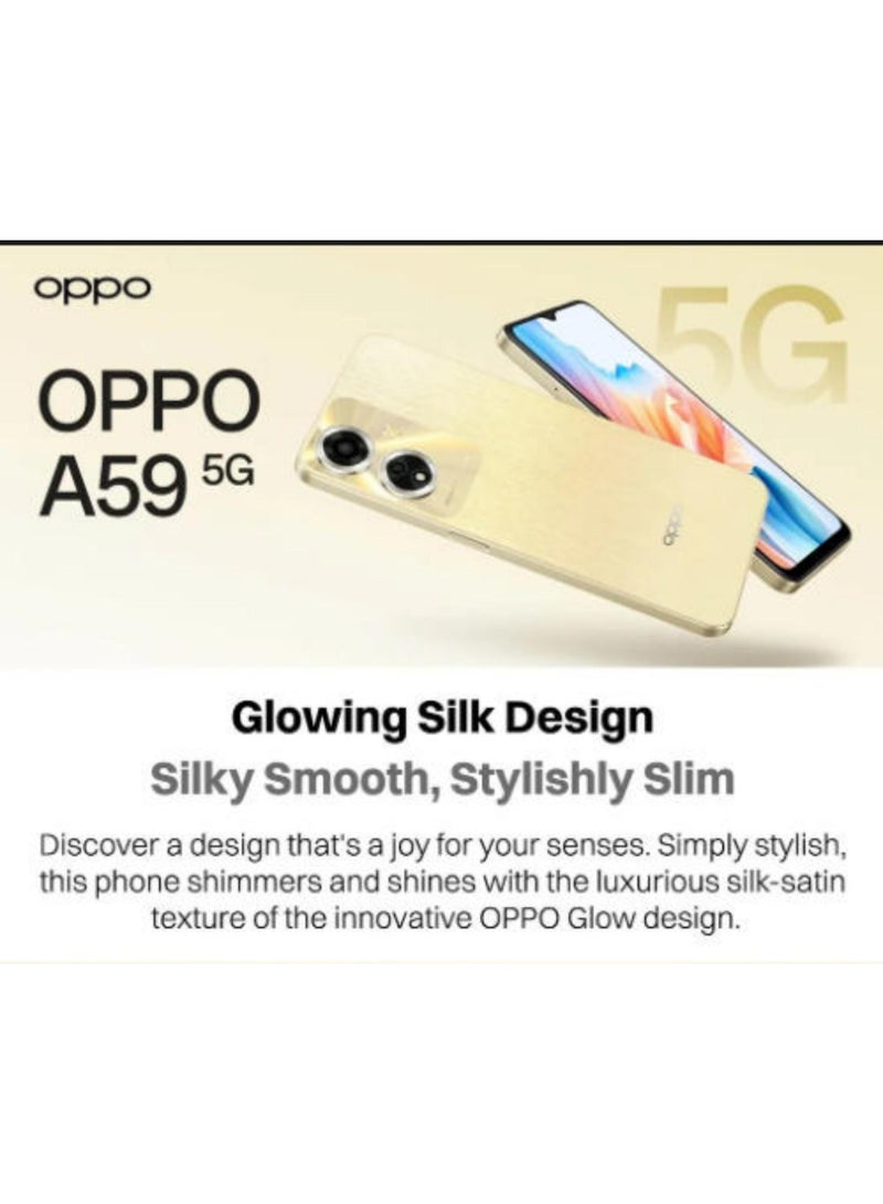 OPPO A59 5G Dual SIM 8GB RAM 128GB ROM Silk Gold - International Version - Image 3