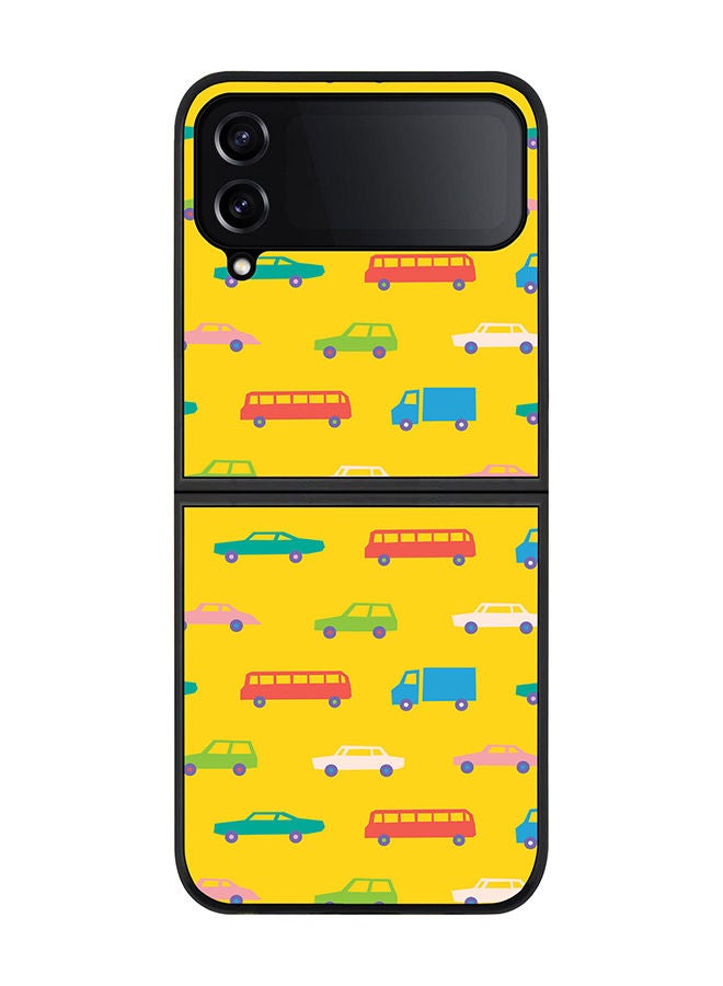 Stylizedd Rugged Black edge case for Samsung Galaxy Z Flip4 Slim fit Soft Case Flexible Rubber Edges Anti Drop TPU Gel Thin Cover - Opposite Traffic - Image 1