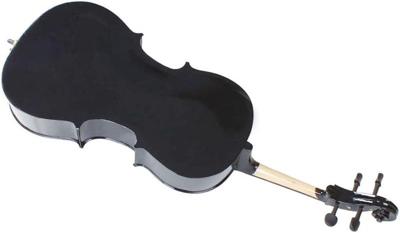 Kcelarec 4/4 Acoustic Cello with Case,Bow,Rosin (Black) - Image 2